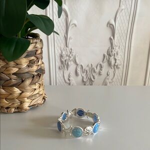 Sea Life Blue Stone & Silver Bracelet